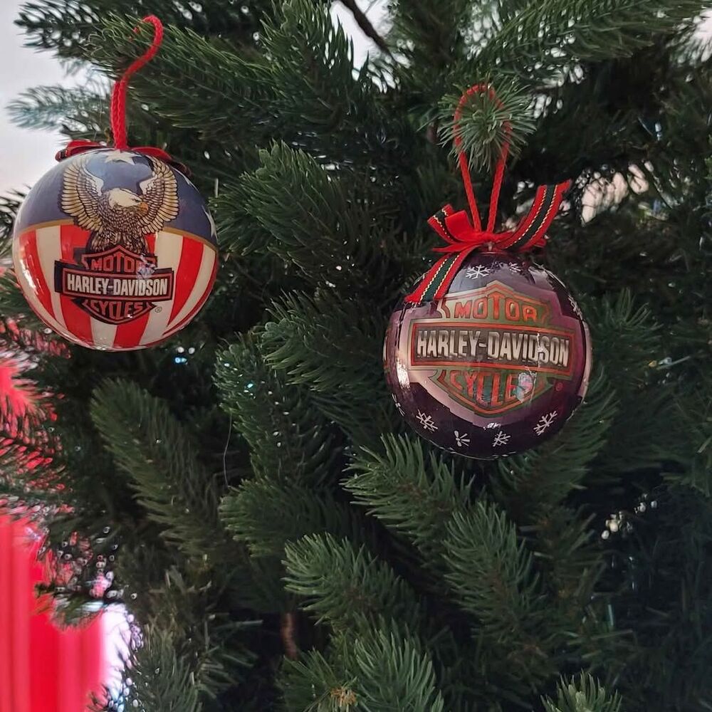 Set of 2 Harley Davidson ornaments EUC